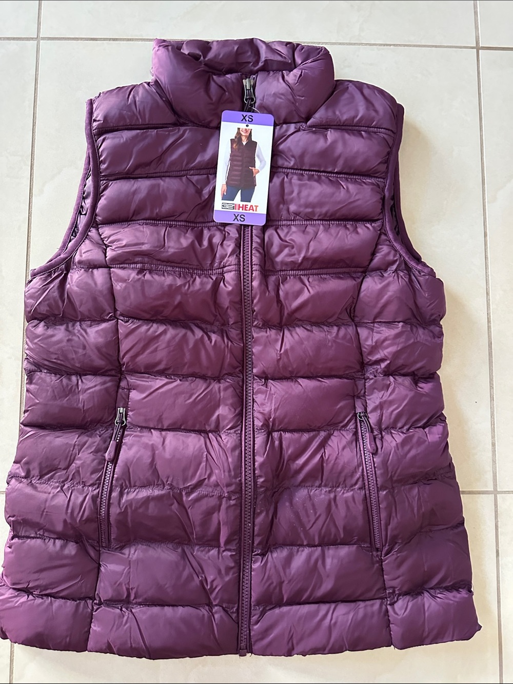 🆕 32 Degrees Women's Quilted Puffer Vest in Purple